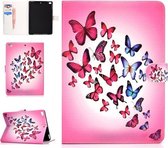 Voor iPad Air / iPad Air 2 2016 / iPad Pro9.7 / iPad9.7 / 2017/2018 Gekleurde tekening Patroon Horizontale flip PU lederen tas met houder & kaartsleuf & slaap- / wekfunctie (vlinder)