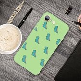 Voor iPhone SE 2020 & 8 & 7 Cartoon dier patroon schokbestendig TPU beschermhoes (groene dinosaurussen)