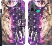 Voor Huawei P smart 2020 3D Geschilderd Patroon Horizontale Flip Leren Case met Houder & Portemonnee & Kaartsleuf & Lanyard (Wind Chime Wolf)