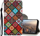 Voor Huawei P smart Z / Y9 Prime (2019) Gekleurde tekening Patroon Horizontale Flip lederen tas met houder & kaartsleuven & portemonnee (Folk-custom)