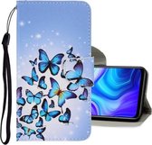 Voor Huawei Y6p 3D Gekleurde Tekening Horizontale Flip PU Lederen Case met Houder & Kaartsleuven & Portemonnee (Meerdere Vlinders)