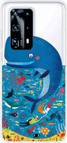 Voor Huawei P40 Pro + schokbestendig geverfd TPU beschermhoes (walvis zeebodem)