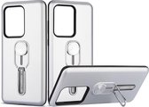 Voor Galaxy S20 Ultra schokbestendig TPU + pc beschermhoes met houder (zilver)