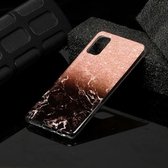 Voor Galaxy A41 Marble Pattern Soft TPU beschermhoes (Rose Gold Black)
