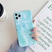 Marmeren patroon TPU beschermhoes met fijne gaten voor iPhone 12 (grasgroen)