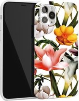 Glanzend bloempatroon TPU beschermhoes voor iPhone 12/12 Pro (F2)