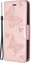 Nokia 1.3 Hoesje - Mobigear - Butterfly Serie - Kunstlederen Bookcase - Roségoud - Hoesje Geschikt Voor Nokia 1.3