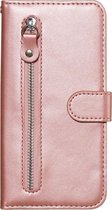 Samsung Galaxy S20 Ultra Hoesje - Mobigear - Zipper Serie - Kunstlederen Bookcase - Roségoud - Hoesje Geschikt Voor Samsung Galaxy S20 Ultra