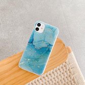 Marmeren patroon pailletten TPU beschermhoes voor iPhone 11 Pro (blauw)
