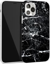 Glanzend marmeren patroon TPU beschermhoes voor iPhone 11 Pro (zwart)