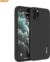 Voor iPhone 11 Pro Max Hat-Prince ENKAY ENK-PC066 Vloeibare siliconen Rechte rand schokbestendige beschermhoes (zwart)