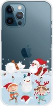 Christmas Series Clear TPU beschermhoes voor iPhone 12 Pro Max (Snow Entertainment)