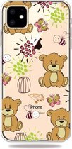 3D-patroon afdrukken Zachte TPU mobiele telefoon beschermhoes voor iPhone 11 Pro (kleine bruine beer)