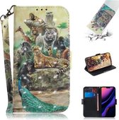 3D Gekleurde Tekening Horizontale Leren Flip Case, met Houder & Kaartsleuf & Portemonnee Voor iPhone 11 (Zoo)