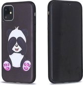 Voor iPhone 11 TPU-hoesje met reliëf, geschilderd patroon (Panda)