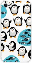 Voor iPhone SE (2020) schokbestendig geverfd transparant TPU beschermhoes (pinguïn)