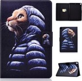 Voor iPad 10.2 inch Gekleurde Tekening Horizontale Flip Leren Case met Houder & Kaartsleuven & Slaap / Wekfunctie (Kleine Gele Kat)