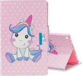 Voor Amazon Kindle Fire HD10 Gekleurde Tekening Patroon Horizontale Flip Leren Case met Houder & Kaartsleuf & Portemonnee (Leuke Eenhoorn)