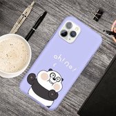 Voor iPhone 11 Pro Cartoon Animal Pattern Shockproof TPU beschermhoes (Purple Panda)