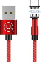 USAMS US-SJ473 U59 2.4A Type-C / USB-C roterende magnetische oplaadkabel van aluminiumlegering, lengte: 1m (rood)