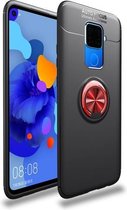 Voor Huawei Mate 30 Lite Lenuo schokbestendig TPU-hoesje met onzichtbare houder (zwart rood)