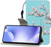 Voor Xiaomi Redmi K30 Gekleurde tekening Horizontale flip lederen tas met houder & kaartsleuf & portemonnee (Magnolia)