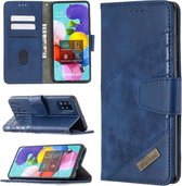 Voor Samsung Galaxy A51 bijpassende kleur krokodil textuur horizontale flip PU lederen tas met portemonnee & houder & kaartsleuven (blauw)