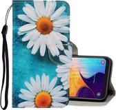 Voor Galaxy A50 3D Gekleurde Tekening Horizontale Flip PU Lederen Case met Houder & Kaartsleuven & Portemonnee (Chrysanthemum)
