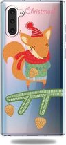 Voor Galaxy Note10 Trendy schattig kerstpatroon doorzichtig TPU beschermhoes (vos)