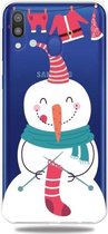 Voor Galaxy A40 Trendy Cute Christmas Patterned Clear TPU beschermhoes (Sock Snowman)
