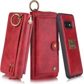 Voor Galaxy S10e POLA Multifunctionele Mode Rits Magnetische Horizontale Flip Leren Case met Kaartsleuven & Portemonnee & Fotolijst & Lanyard (Rood)