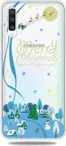 Voor Galaxy A70 Trendy schattig kerstpatroon doorzichtig TPU beschermhoes (Ice World)