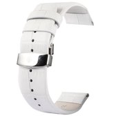 Kakapi voor Apple Watch 42 mm Krokodil textuur dubbele gesp lederen horlogeband, alleen gebruikt in combinatie met connectoren (S-AW-3293) (wit)