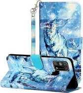Voor Samsung Galaxy M31 3D Patroon Horizontale Flip Leren Case met Houder & Kaartsleuven & Portemonnee (Snow Mountain Wolf)