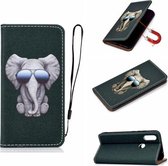 Voor Xiaomi Redmi 7 Pure Kleur Schilderen Horizontale Flip Leren Case met Kaartsleuven & Houder & Lanyard (Olifant)