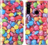 Voor Xiaomi Redmi Note 8 3D-schilderij Gekleurd tekeningpatroon Horizontaal Flip TPU + PU-lederen hoes met houder & kaartsleuven & portemonnee & lanyard (gekleurd suiker)