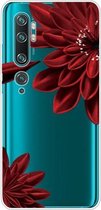 Voor Xiaomi Mi CC9 Pro schokbestendig geverfd TPU beschermhoes (rode bloem)
