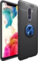 Schokbestendig TPU-hoesje voor Xiaomi Pocophone F1, met houder (zwartblauw)