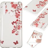 Coloured Drawing Transparant Clear TPU Case voor Huawei P Smart Z (esdoorn bladeren)