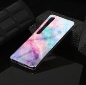 Voor Xiaomi Mi 10 Marble Pattern Soft TPU beschermhoes (roze groen)