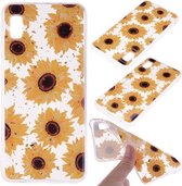 Cartoon patroon goudfolie stijl Dropping Glue TPU zachte beschermhoes voor Galaxy A10e (zonnebloem)