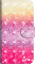 3D-schilderijpatroon Horizontaal Flip TPU + PU lederen tas met houder & kaartsleuven en portemonnee voor Galaxy S10 (kleurverloop)