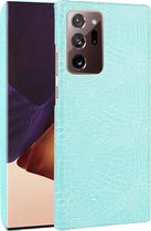 Samsung Galaxy Note20 Ultra Hoesje - Mobigear - Croco Serie - Hard Kunststof Backcover - Turquoise - Hoesje Geschikt Voor Samsung Galaxy Note20 Ultra