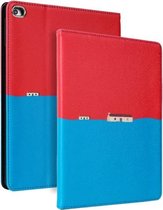 Contrasterende kleur PU lederen horizontale flip lederen tas met houder & slaap / wekfunctie voor iPad 9.7 (2018) & (2017) (rood blauw)