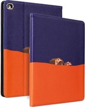 Contrasterende kleur PU lederen horizontale flip lederen tas met houder en slaap- / wekfunctie voor iPad 10.2 & 10.2 (2020) (paars oranje)