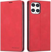 Forwenw Dream Series Magnetische Oil Edge Horizontale Flip Leren Case met Houder & Kaartsleuf & Fotolijst & Portemonnee Voor iPhone 12/12 Pro (Rood)