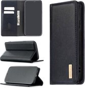 Voor iPhone 12 Pro Max 2 in 1 afneembare magnetische horizontale flip lederen tas met houder & kaartsleuven en portemonnee (zwart)