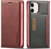 Voor iPhone 12 mini LC.IMEEKE LC-001-serie PU + TPU kleuraanpassing Frosted horizontale flip lederen tas met houder en kaartsleuf (rood)