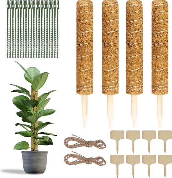 ML Goods Bâton de mousse pour Plantes - Bâton de plante - 4x 40 cm