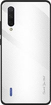 Voor Xiaomi CC9 / A3 Lite Texture Gradient Glass-beschermhoes (wit)